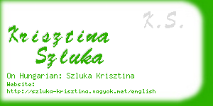 krisztina szluka business card